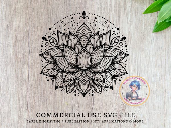 Lotus Flower Mandala SVG File Design Element