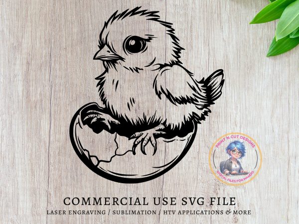 Adorable Baby Chick Hatching SVG File Design Element