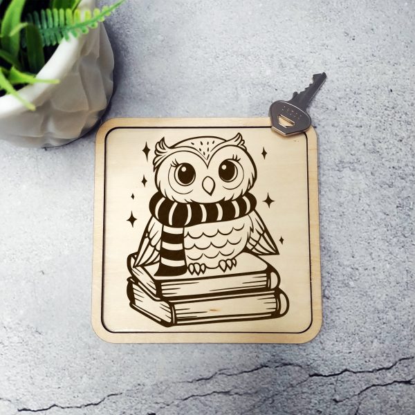 Cute Owl on Books with Scarf Illustration SVG Design Element File - Image 5