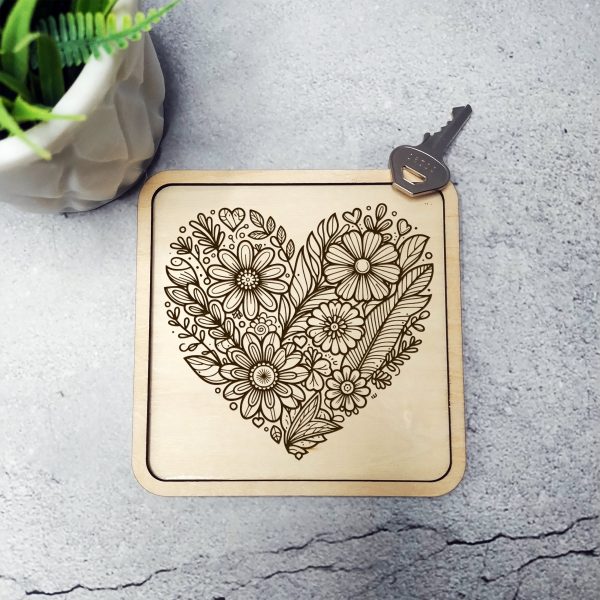 Ornate Heart Shape with Flowers SVG Design Element File - Image 5