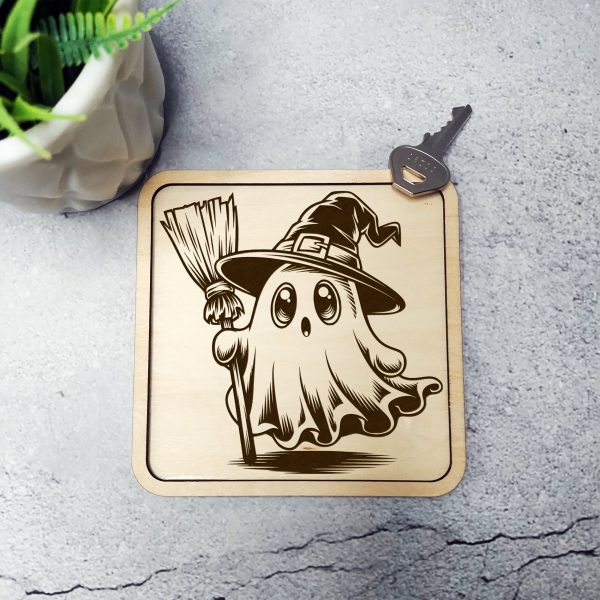 Cute Ghost with Witch Hat SVG Design Element File - Image 5