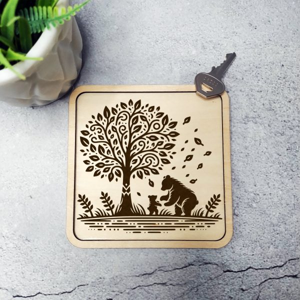 Whimsical Bear and Tree Nature SVG Design Element File - Image 5