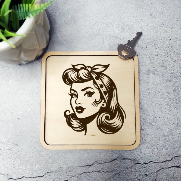 Vintage Pin-Up Girl Head SVG File Design Element - Image 5