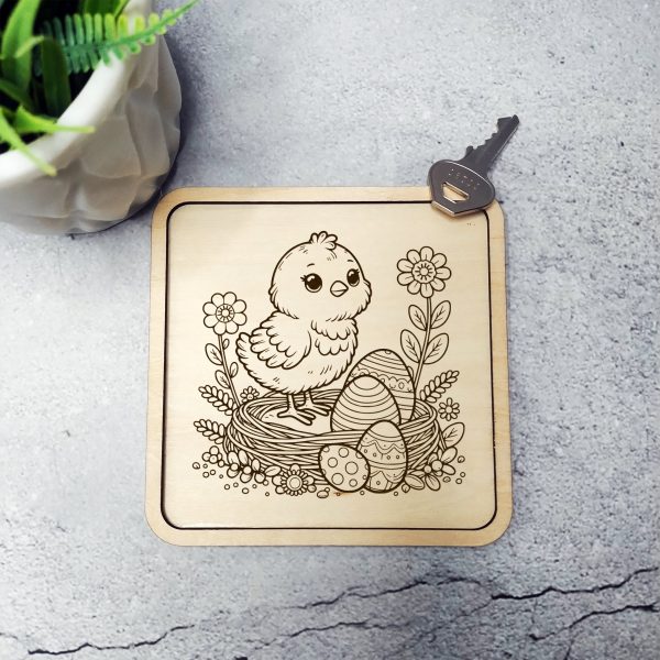 Adorable Easter Chick with Floral Motif SVG File Design Element - Image 5