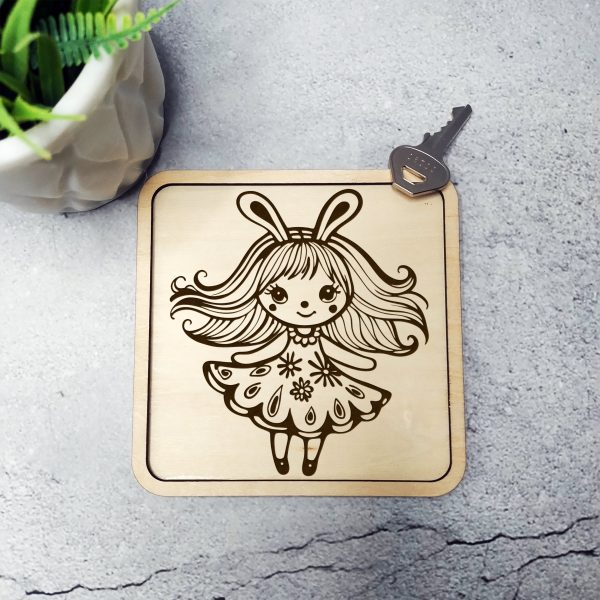 Whimsical Girl with Bunny Ears SVG File Design Element - Image 5