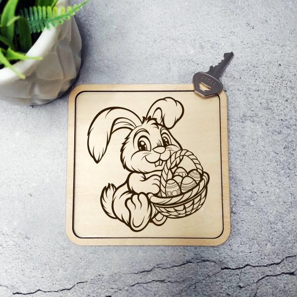 Adorable Bunny Carrying Basket Of Easter Eggs SVG File Design Element - Image 4