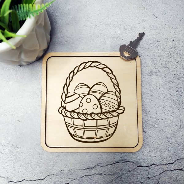 Easter Basket With Eggs Line Art SVG File Design Element - Image 4