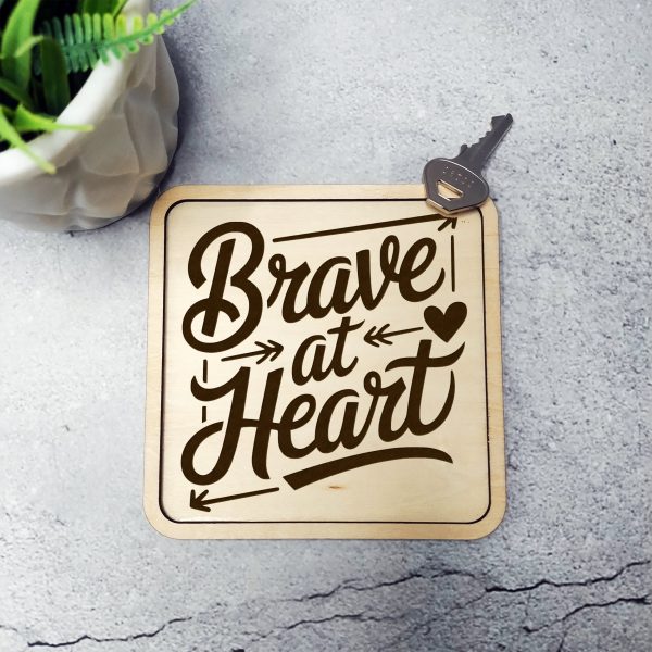 Brave at Heart Inspirational Typography SVG Design Element - Image 2