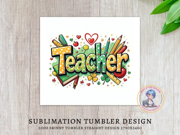 Teacher Skinny Tumbler Wrap - Image 3