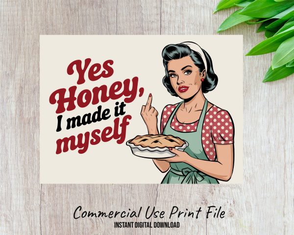 Retro Homemaker with Pie Cutting Board Sublimation Design PNG - Image 2