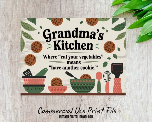 Grandma's Kitchen Cutting Board Sublimation Design PNG - Image 2