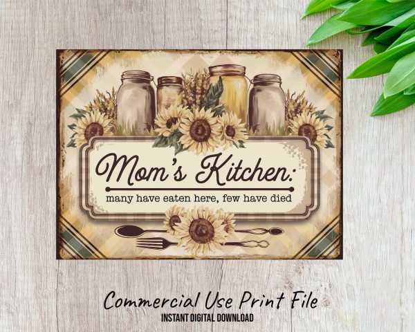 Rustic Sunflower Kitchen Decor Cutting Board Sublimation Design PNG - Image 2