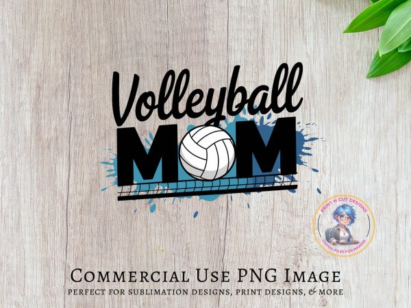 Volleyball Mom PNG Design, Sports Mom Clipart, High Resolution 300 DPI, Transparent Background, Printable Volleyball Art - Image 5