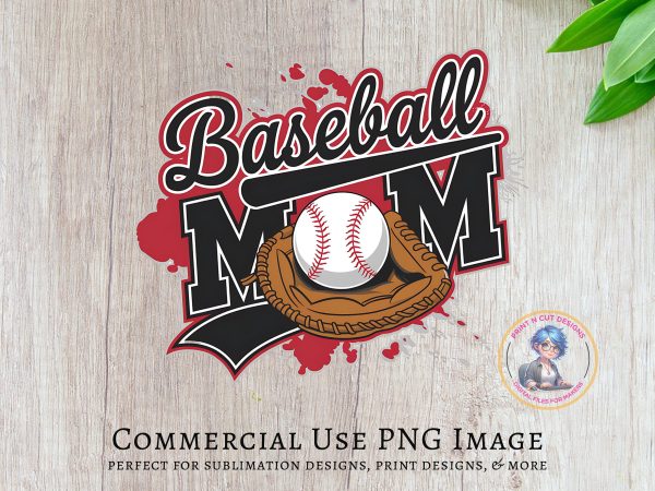 Baseball Mom PNG Design, Baseball Lover PNG, Sports Mom Clipart, High-Quality 300 DPI Image, Digital Download, Transparent Background - Image 5