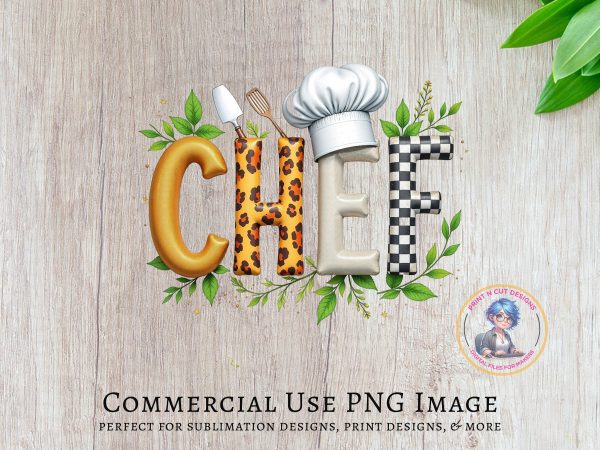 Chef Themed Art for Culinary Enthusiasts 300DPI Tansparent PNG Sublimation Design - Image 5