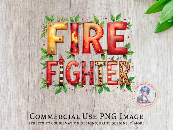 Firefighter Themed 300DPI Tansparent PNG Sublimation Design - Image 5