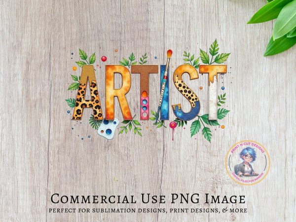 Artistic Text with Paint Design 300DPI Tansparent PNG Sublimation Design - Image 5