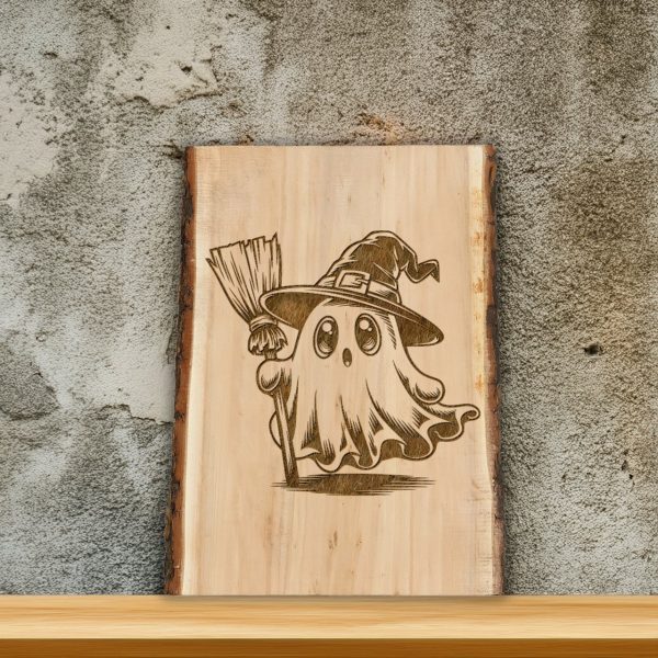 Cute Ghost with Witch Hat SVG Design Element File - Image 3