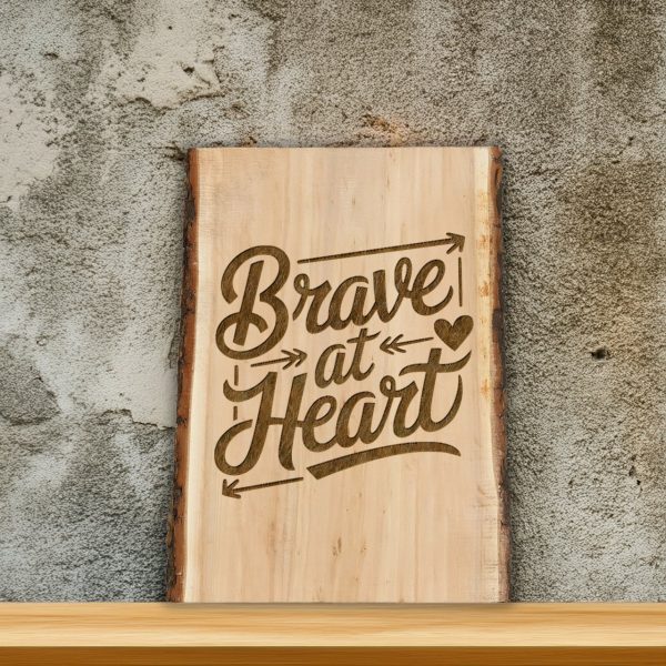 Brave at Heart Inspirational Typography SVG Design Element - Image 4