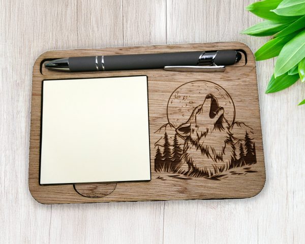 Howling Wolf with Full Moon SVG File Design Element - Image 5