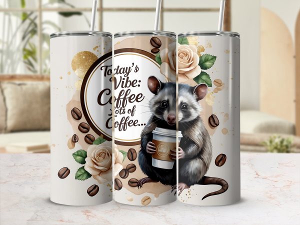 Today's Vibe Coffee Lots of Coffee 20oz Skinny Tumbler Sublimation Wrap - Image 2