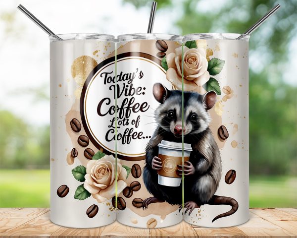 Today's Vibe Coffee Lots of Coffee 20oz Skinny Tumbler Sublimation Wrap