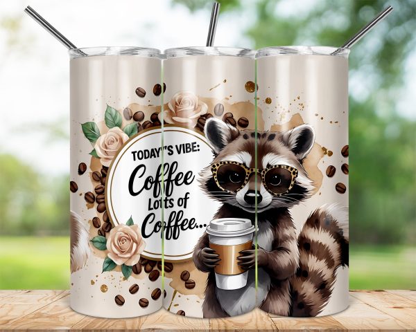 Today's Vibe Coffee Lots of Coffee 20oz Skinny Tumbler Sublimation Wrap