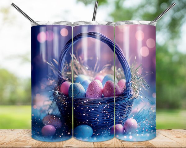 Easter eggs basket tumbler wrap