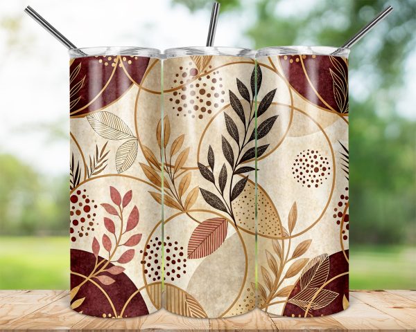 Elegant Botanical Design 20oz Skinny Sublimation Tumbler Wrap - Image 2