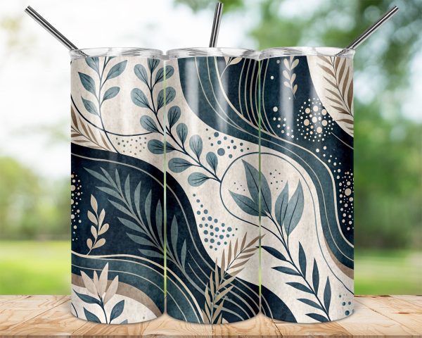 Elegant Botanical Design 20oz Skinny Sublimation Tumbler Wrap - Image 2