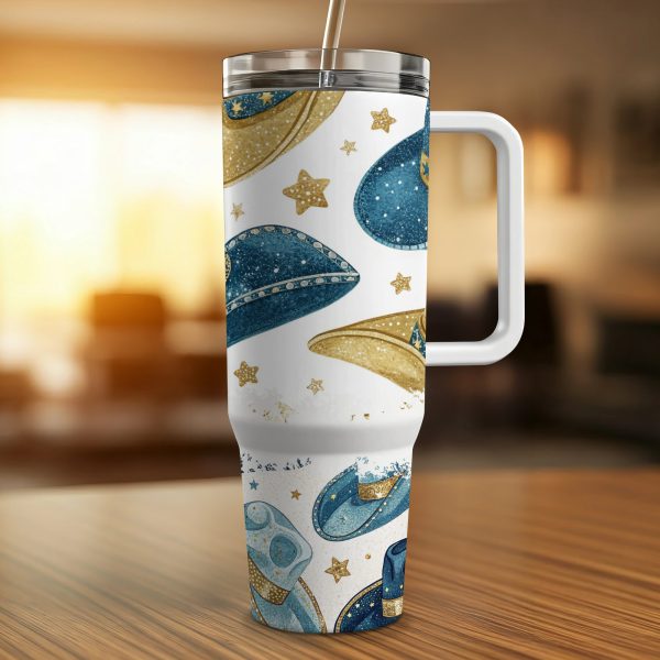 Cowboy Hat Themed 40oz Sublimation Tumbler Wrap, Western Tumbler Wrap, Rodeo Print Tumbler Wrap, Custom Tumbler Design - Image 4