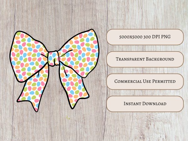 Polka Coquette Dot Bow 300 DPI Sublimation Design Transparent PNG Ready for Instant Download, Perfect for Crafts and DIY Projects - Image 5