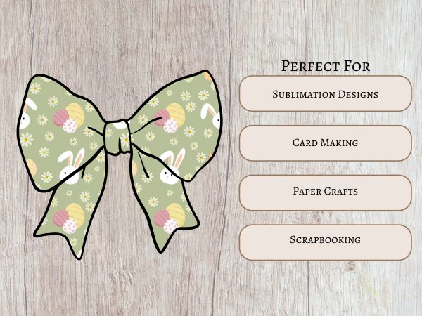 Easter Bunny Coquette Bow, Egg Pattern Clipart, Spring Holiday Cute Ribbon, Seasonal Digital Design, 300 DPI PNG Sublimation File - Image 6