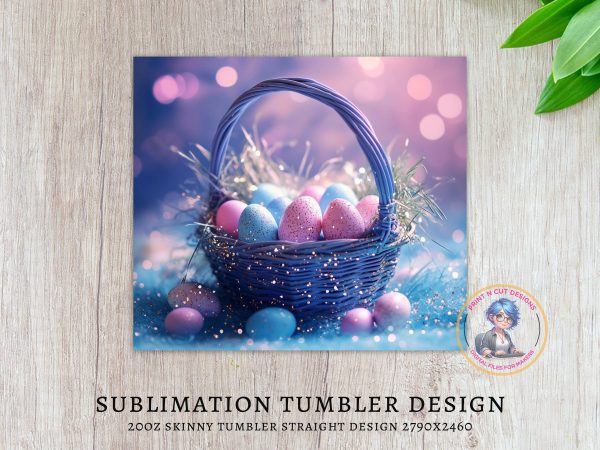 Easter eggs basket tumbler wrap - Image 3