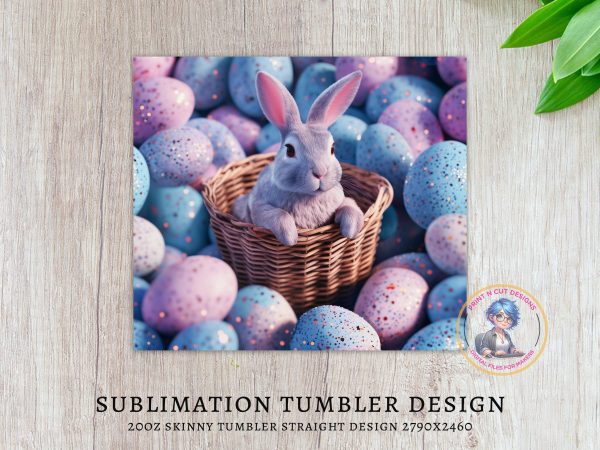 Cute Bunny Easter Tumbler Wrap - Image 3