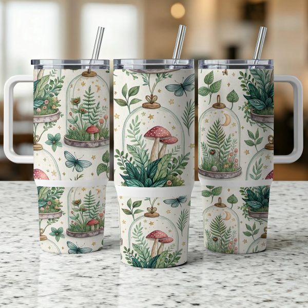 Botanical Garden Design 40oz Sublimation Tumbler Wrap, Nature Inspired Tumbler, Eco Friendly Drinkware, Unique Gift for Her, SKU1234 - Image 5