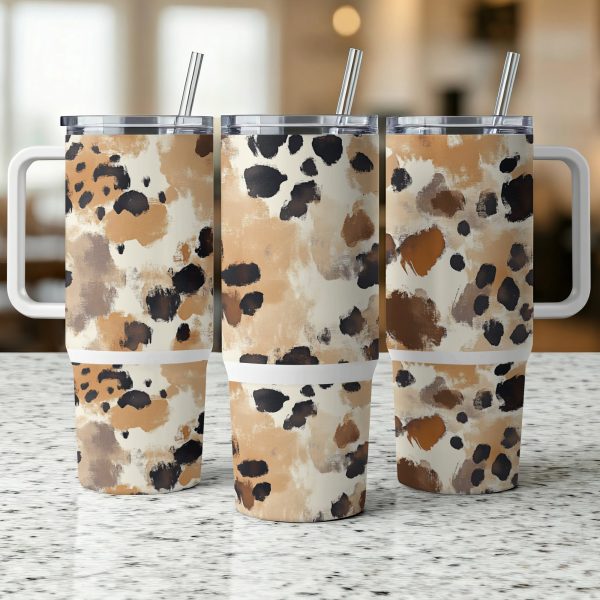 Stylish Leopard Print Tumbler, Double Wall Insulated, Reusable Coffee Mugs, Travel Friendly, 40oz Sublimation Tumbler, Trendy Gifts - Image 5