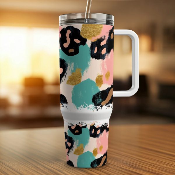 Leopard Print 40oz Tumbler Wrap, Colorful Sublimation Tumbler Wrap, Trendy 40oz Tumbler Wrap, Custom Tumbler Gift - Image 2