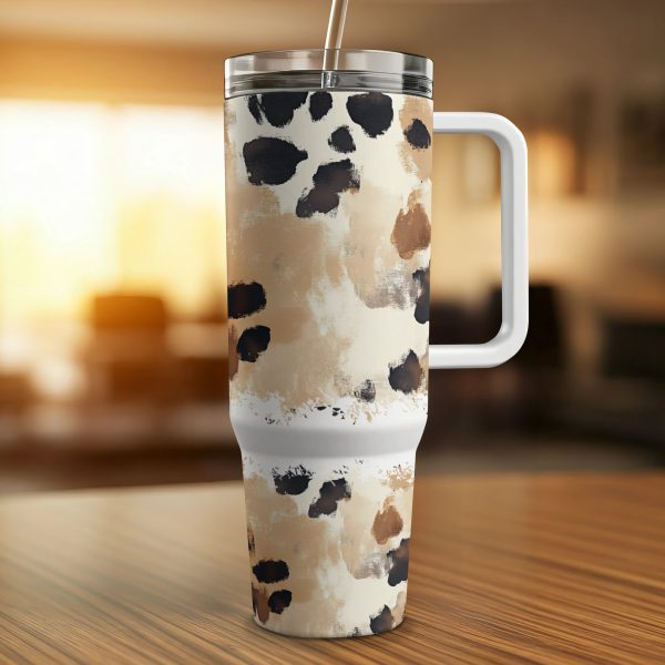 Stylish Leopard Print Tumbler, Double Wall Insulated, Reusable Coffee Mugs, Travel Friendly, 40oz Sublimation Tumbler, Trendy Gifts - Image 2