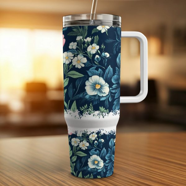 Floral 40oz Sublimation Tumbler Wrap, Elegant Flower Design Insulated Tumbler Wrap, Large Capacity Travel Mug Wrap, Gift for Her - Image 2