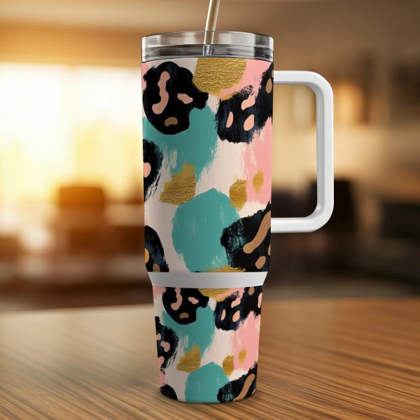 Leopard Print 40oz Tumbler Wrap, Colorful Sublimation Tumbler Wrap, Trendy 40oz Tumbler Wrap, Custom Tumbler Gift - Image 4