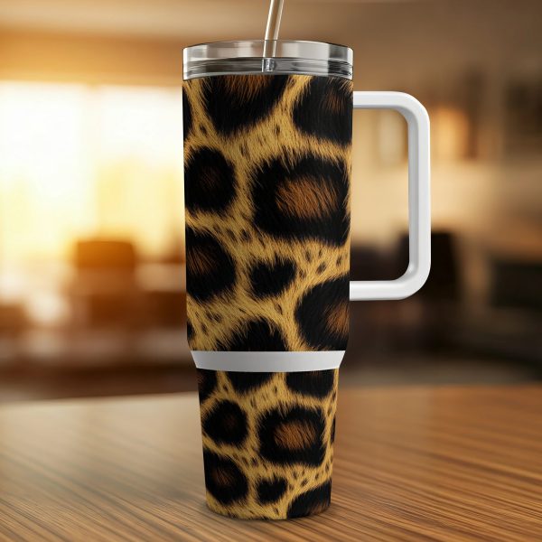 Leopard Print 40oz Sublimation Tumbler Wrap Full Wrap for Tumblers with Handles Animal Print Tumbler Wrap Unique Tumbler Gift Idea - Image 4