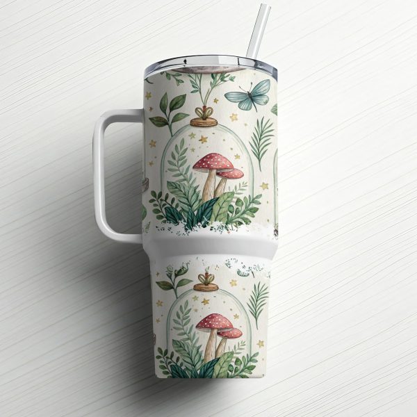 Botanical Garden Design 40oz Sublimation Tumbler Wrap, Nature Inspired Tumbler, Eco Friendly Drinkware, Unique Gift for Her, SKU1234 - Image 6