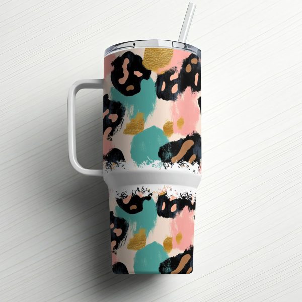 Leopard Print 40oz Tumbler Wrap, Colorful Sublimation Tumbler Wrap, Trendy 40oz Tumbler Wrap, Custom Tumbler Gift - Image 6