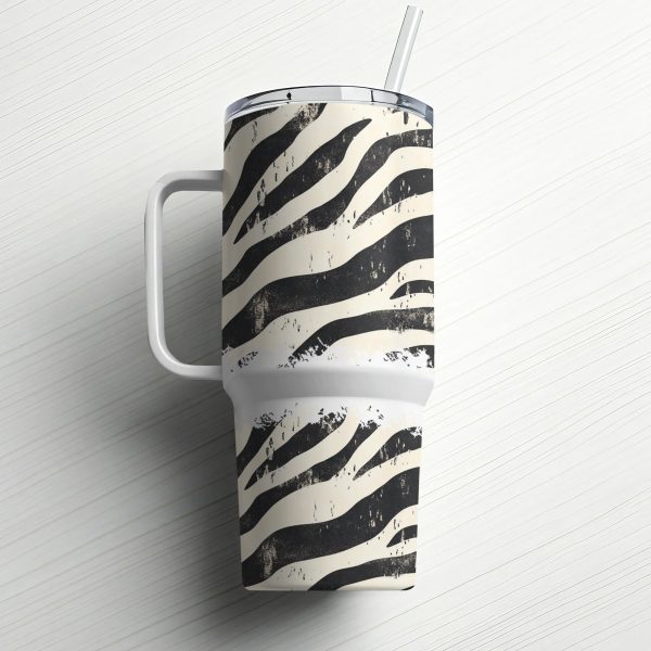 Zebra Print Sublimation Tumbler Wrap, Black and White Animal Print Tumbler, Reusable 40oz Wrap, Stylish Zebra 40oz Tumbler - Image 6