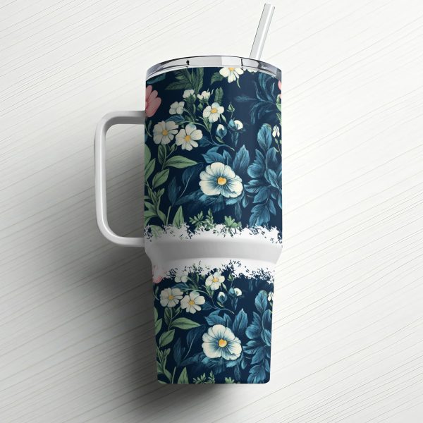 Floral 40oz Sublimation Tumbler Wrap, Elegant Flower Design Insulated Tumbler Wrap, Large Capacity Travel Mug Wrap, Gift for Her - Image 6