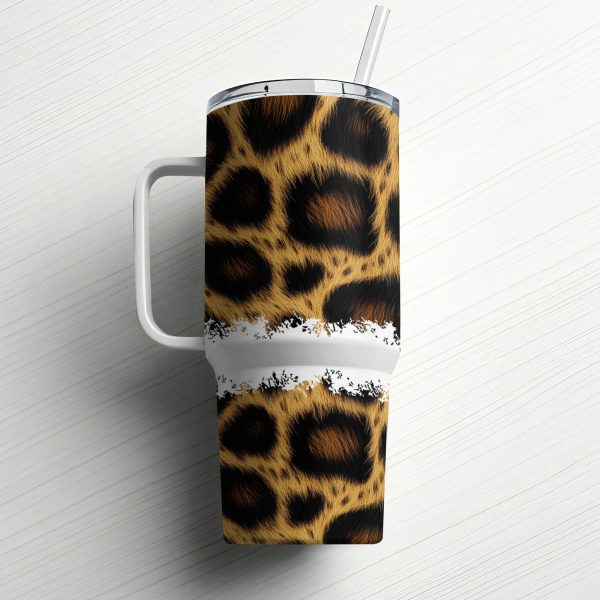 Leopard Print 40oz Sublimation Tumbler Wrap Full Wrap for Tumblers with Handles Animal Print Tumbler Wrap Unique Tumbler Gift Idea - Image 6